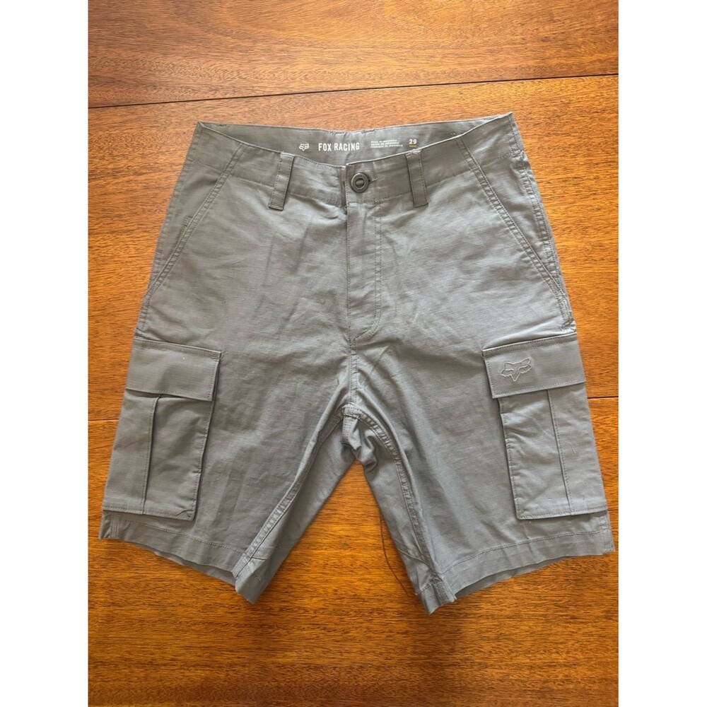 Fox Racing Cargo Shorts Mens 29 Gray Cotton Stretch Utility Cargo Casual MTB BMX